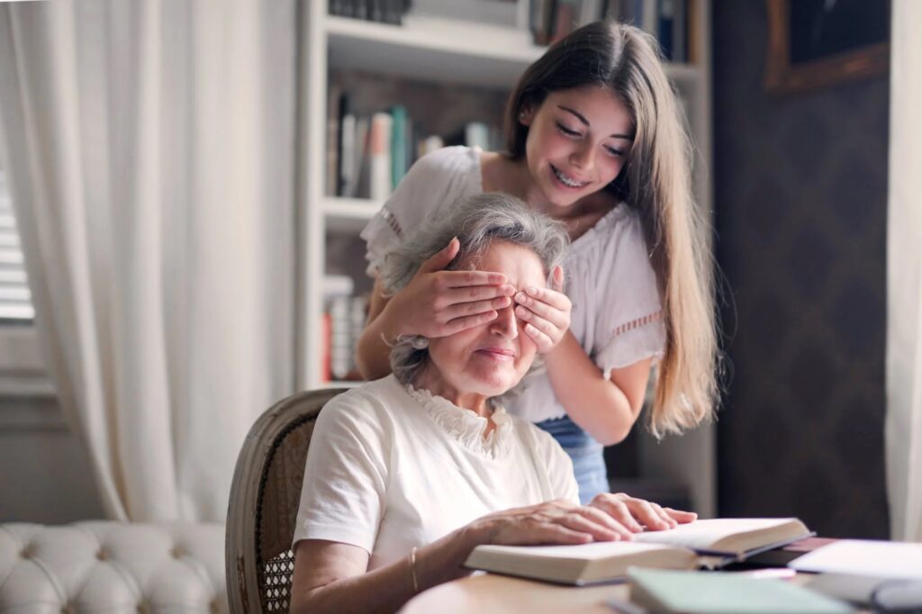 Aging Parents Daughter and Mother Surprise