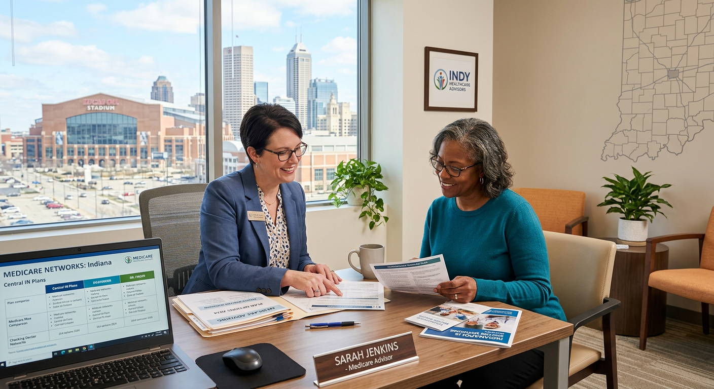 Indianapolis Medicare advisor helping client review doctor network options